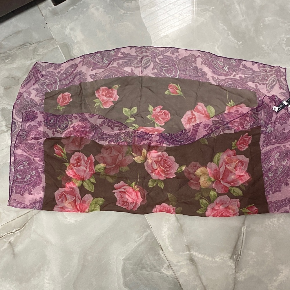 Dolce & Gabbana Pink and Purple Floral Scarf